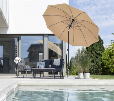 Schneider Mittelmastschirm Tarifa 270cm mit stabilen Fiberglas-Streben Apricot